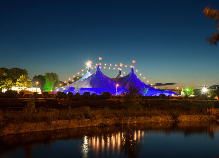 "Big Top" and Galway Cathedral during Art Festival.